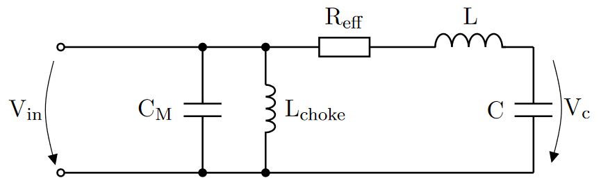 Schematic of the matching circuit.